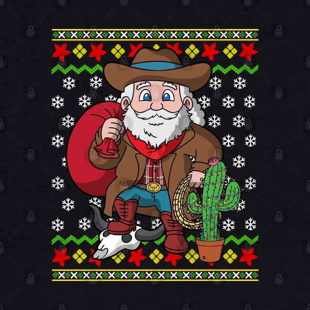 Western Cowboy Santa Claus Christmas by E